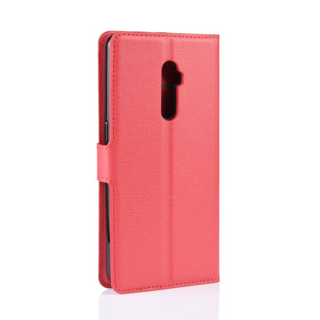 Oppo Reno 5G/Reno 10x Zoom Handy Hülle - Litchi Leder Bookcover Series - rot