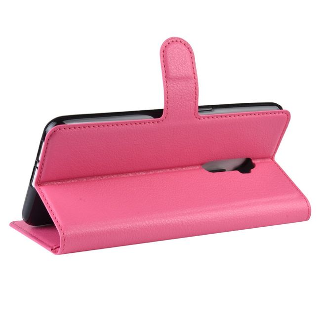 Oppo Reno 5G/Reno 10x Zoom Handy Hülle - Litchi Leder Bookcover Series - rosa