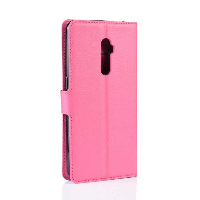 Oppo Reno 5G/Reno 10x Zoom Handy Hülle - Litchi Leder Bookcover Series - rosa