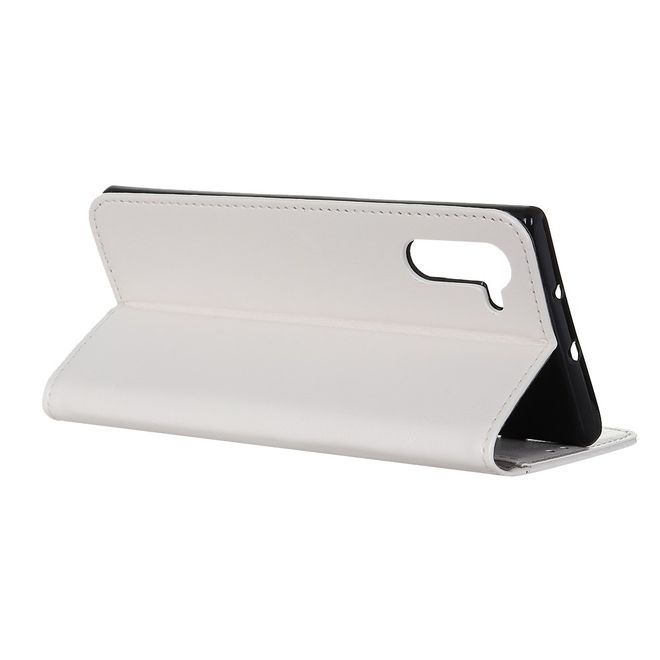 Samsung Galaxy Note 10 Handyhülle - Crazy Horse Leder Bookcover Series - weiss