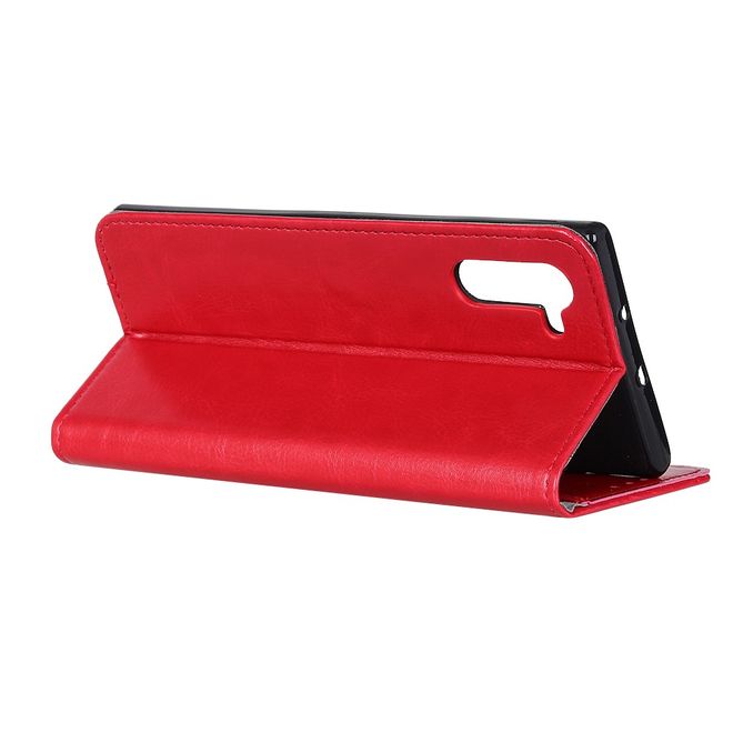 Samsung Galaxy Note 10 Handyhülle - Crazy Horse Leder Bookcover Series - rot