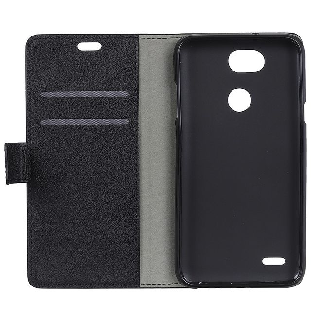 LG X Power 3 Handy Hülle - Classic III Leder Bookcover Series - schwarz