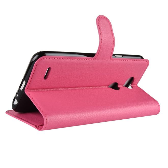 LG X Power 3 Handy Hülle - Litchi Leder Bookcover Series - rosa