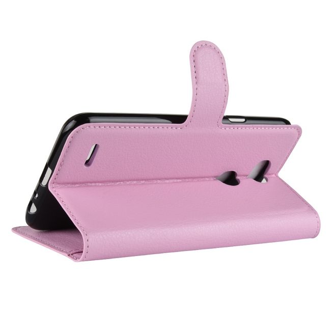 LG X Power 3 Handy Hülle - Litchi Leder Bookcover Series - pink