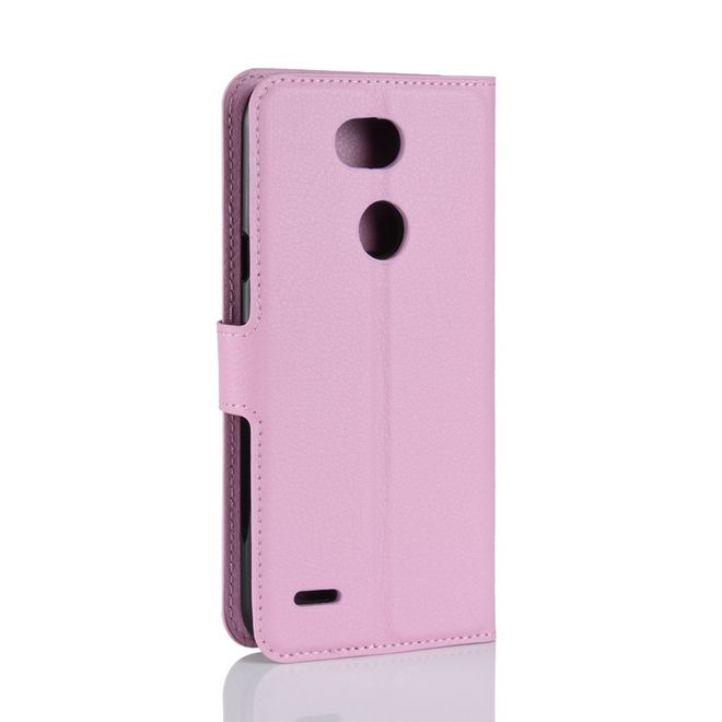 LG X Power 3 Handy Hülle - Litchi Leder Bookcover Series - pink