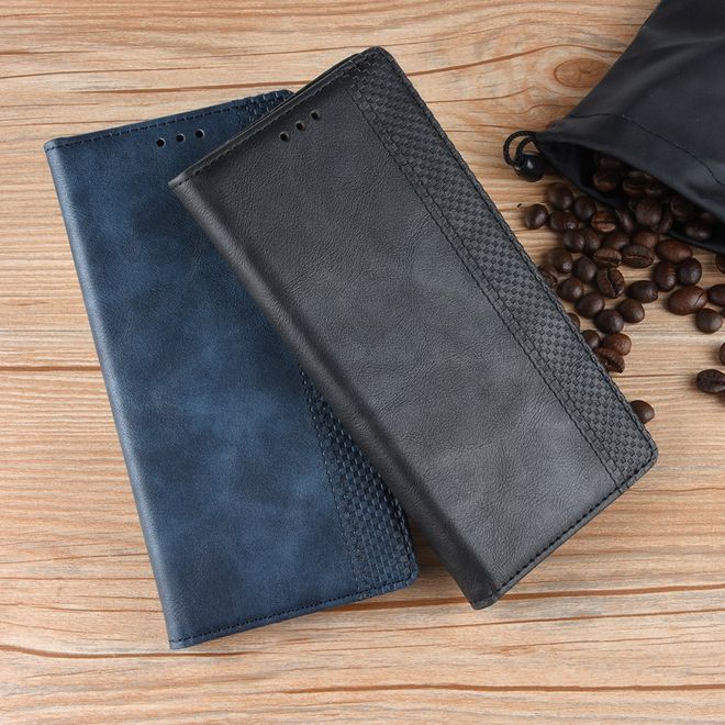 Huawei Honor 20 Lite Hülle - magnetisches Case im Vintage Look - schwarz