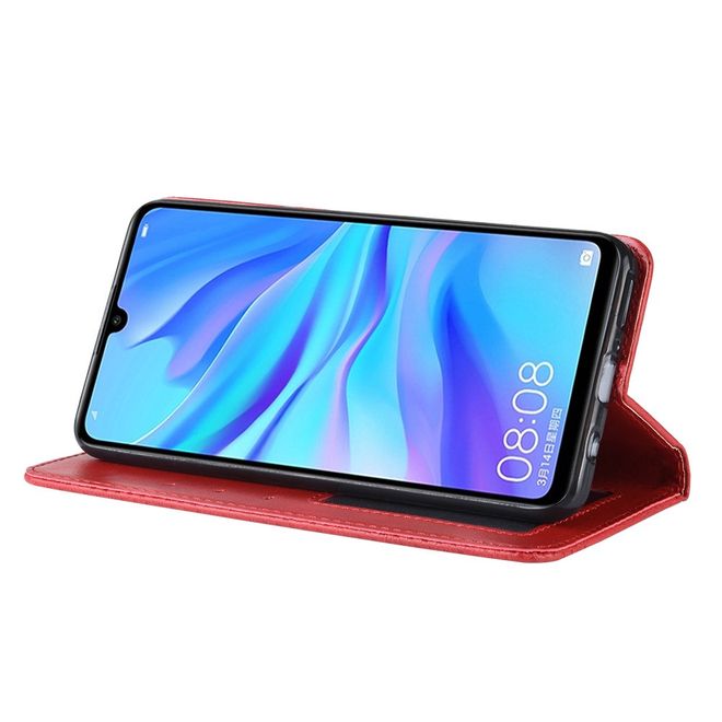 Coque magnétique pour Huawei Honor 20 Lite, style vintage, rouge.