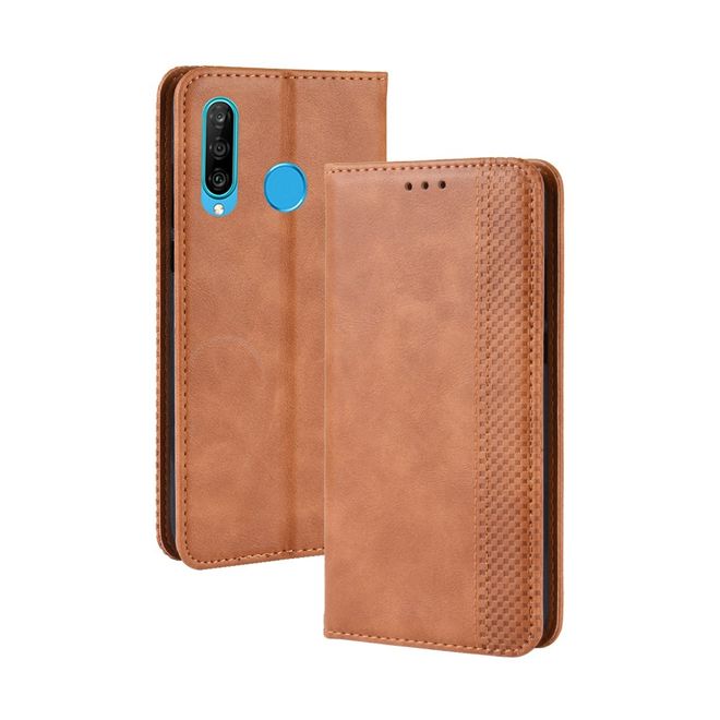 Huawei Honor 20 Lite Hülle - magnetisches Case im Vintage Look - braun