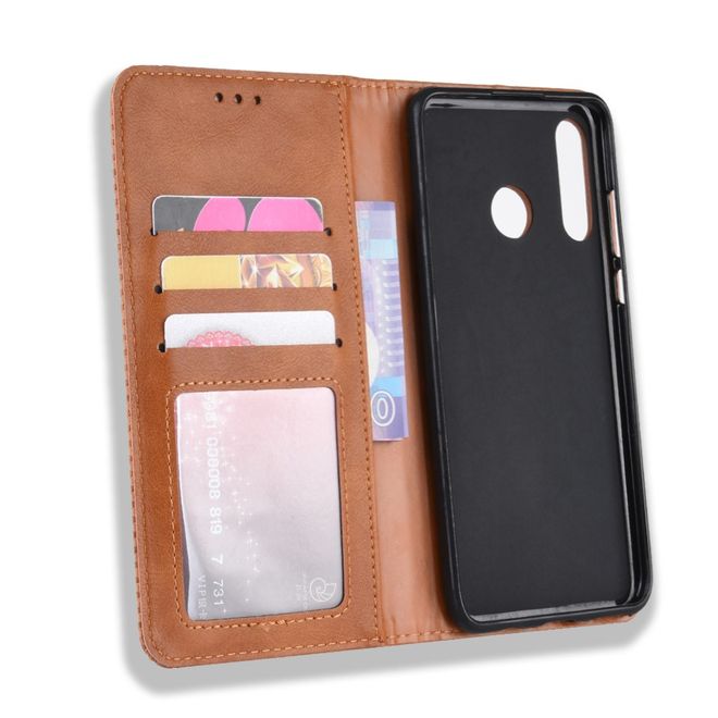 Huawei Honor 20 Lite Hülle - magnetisches Case im Vintage Look - braun