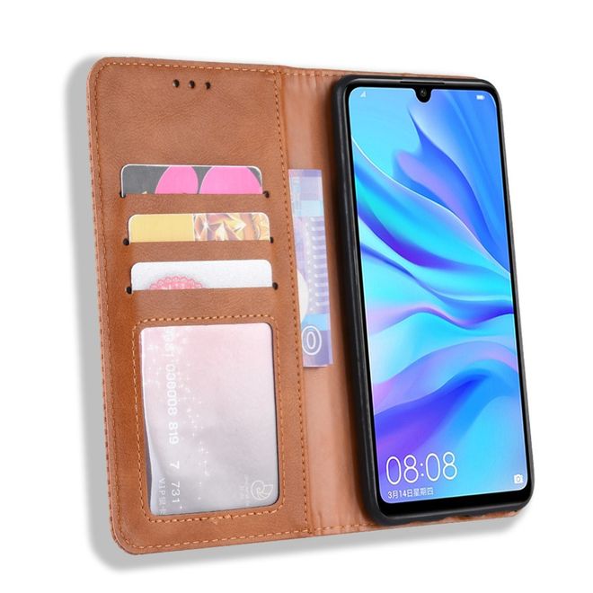 Huawei Honor 20 Lite Hülle - magnetisches Case im Vintage Look - braun