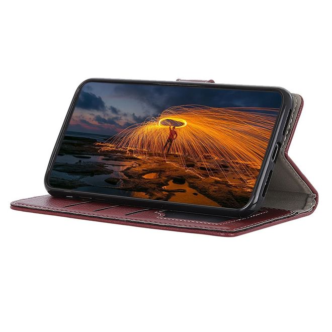 Huawei Honor 20 Lite Handy Hülle - Litchi Leder Bookcover II Series - braun