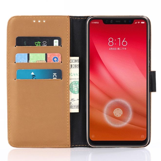 Xiaomi Mi 8 Pro Handyhülle - Crazy Horse IV Leder Bookcover Series - braun