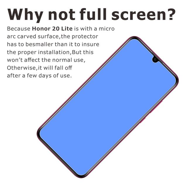 Huawei Honor 20 Lite Schutzglas Displayschutz - Panzer Glas - 2 Stück - transparent