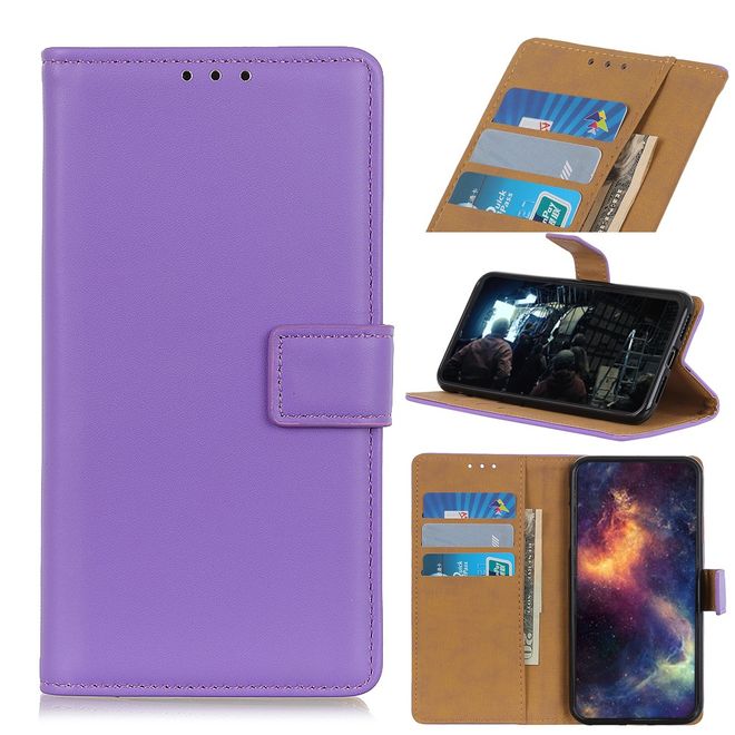 Nokia 1 Plus Handy Hülle - Classic II Leder Bookcover Series - purpur