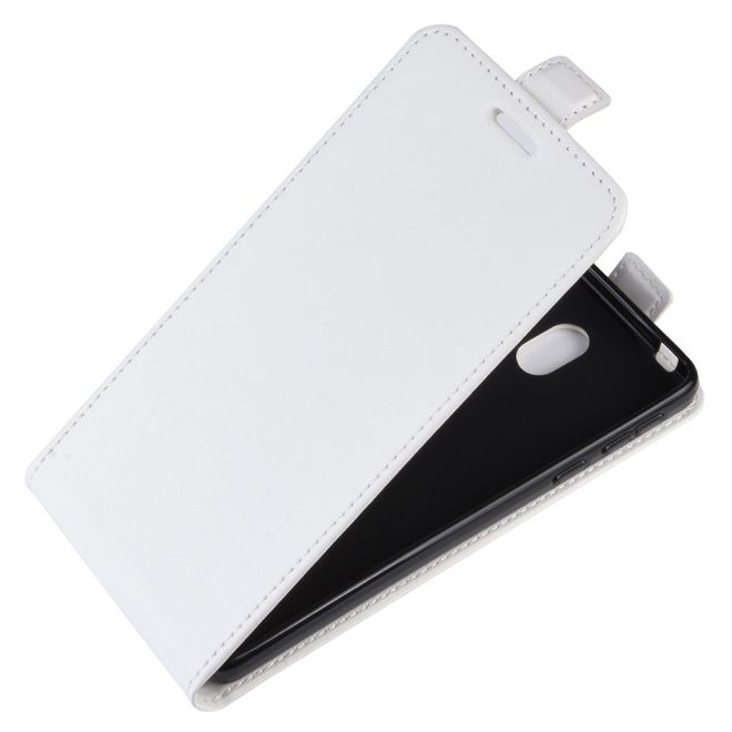 Nokia 1 Plus Handyhülle - Crazy Horse Leder Flipcase - vertikal - weiss