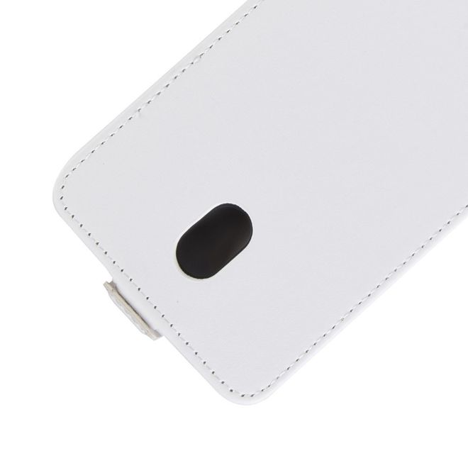 Nokia 1 Plus Handyhülle - Crazy Horse Leder Flipcase - vertikal - weiss