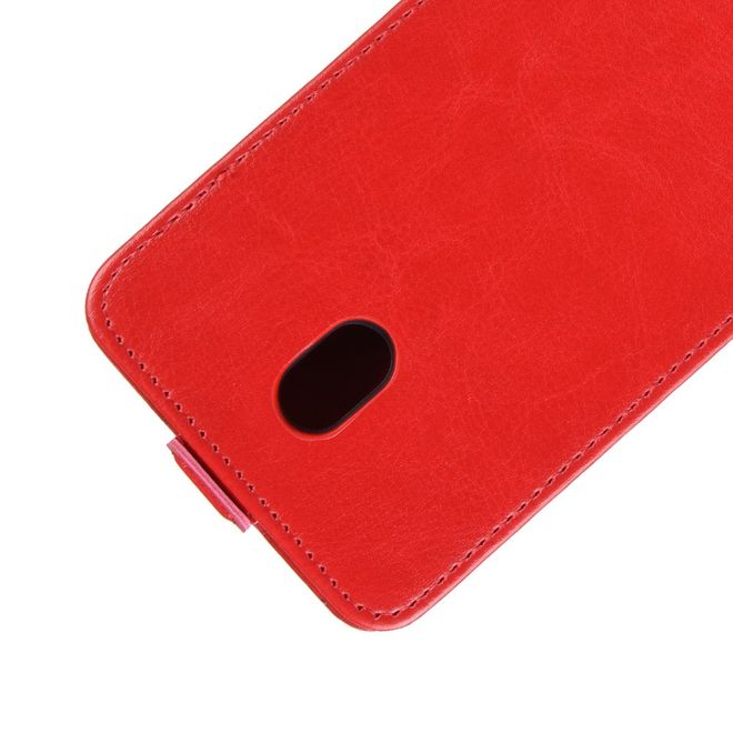 Nokia 1 Plus Handyhülle - Crazy Horse Leder Flipcase - vertikal - rot
