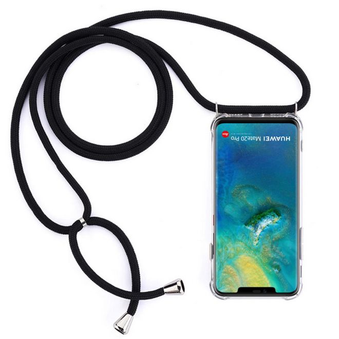 MU Style - Huawei Mate 20 Pro Handykette - Necklace TPU Hülle zum Umhängen - Original Series - transparent/schwarz