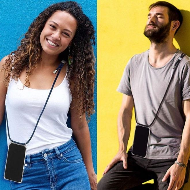 MU Style - Huawei Mate 20 Pro Handykette - Necklace TPU Hülle zum Umhängen - Original Series - transparent/schwarz