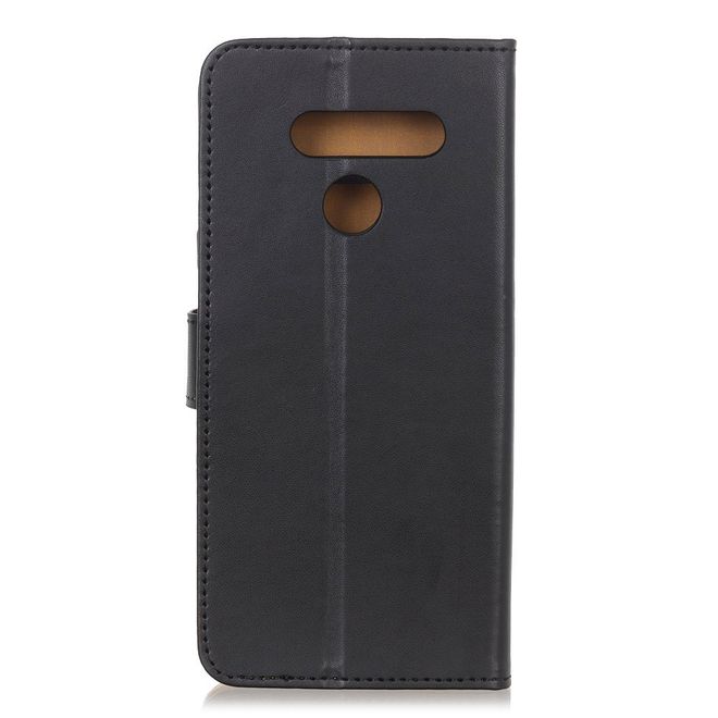 LG Q60 Handy Hülle - Classic II Leder Bookcover Series - schwarz