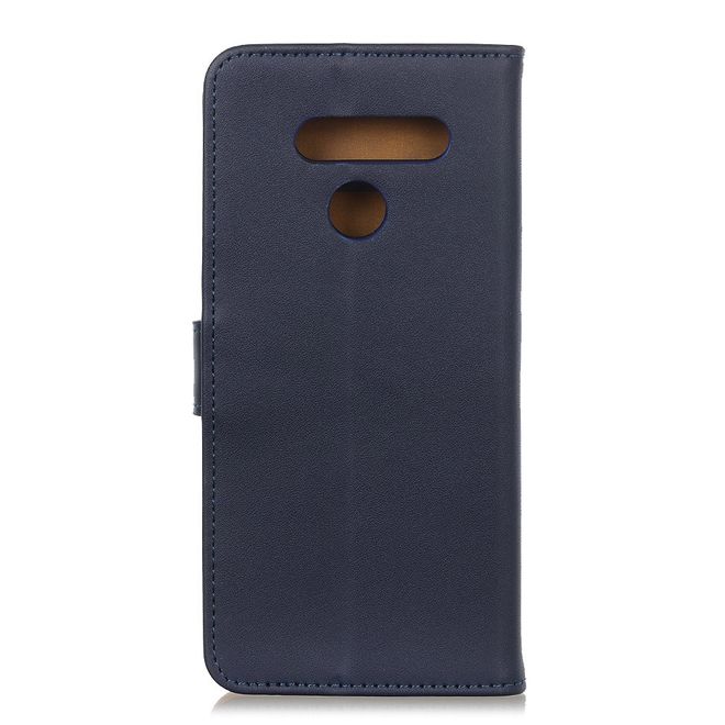 LG Q60 Handy Hülle - Classic II Leder Bookcover Series - blau