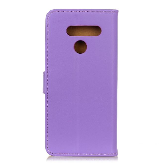 LG Q60 Handy Hülle - Classic II Leder Bookcover Series - purpur