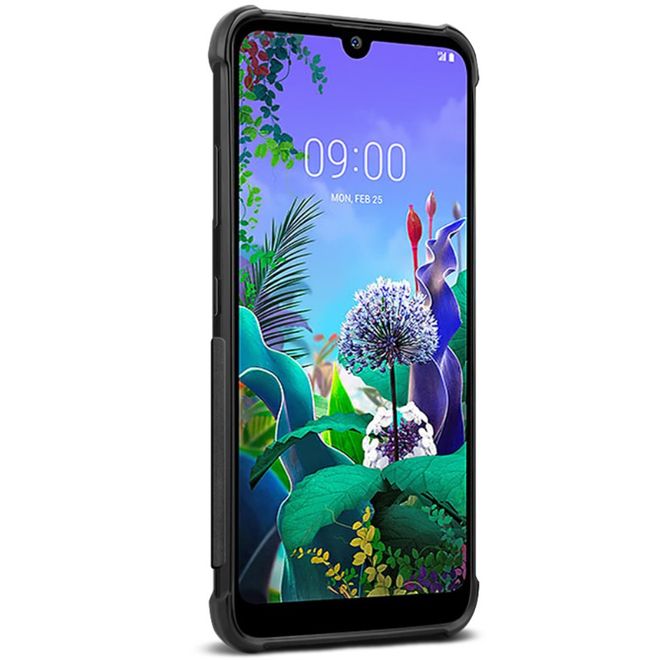 Imak - LG Q60 Hülle - Case aus Plastik - im Carbon Look - schwarz