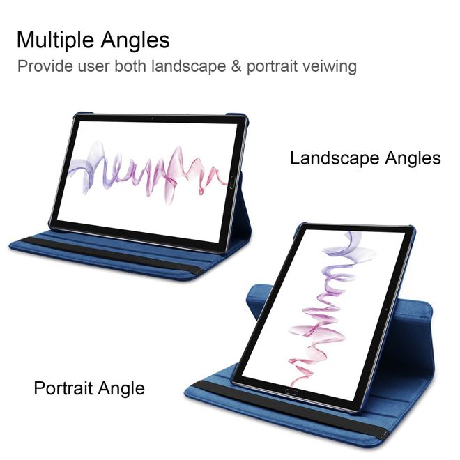 Huawei MediaPad M6 10.8 Hülle - 360° rotierbares Case aus Leder - dunkelblau