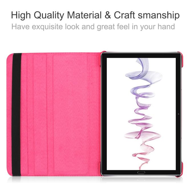 Huawei MediaPad M6 10.8 Hülle - 360° rotierbares Case aus Leder - rosa