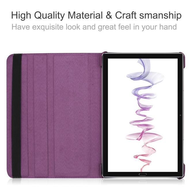 Huawei MediaPad M6 10.8 Hülle - 360° rotierbares Case aus Leder - purpur