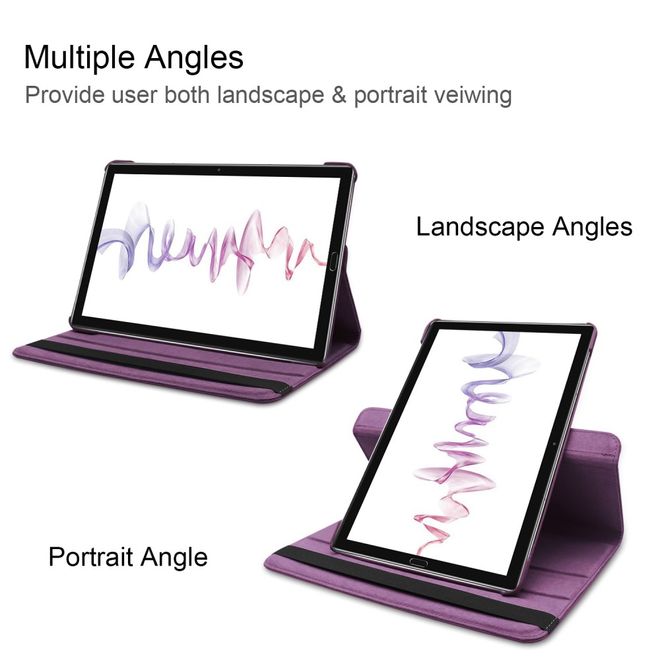 Huawei MediaPad M6 10.8 Hülle - 360° rotierbares Case aus Leder - purpur