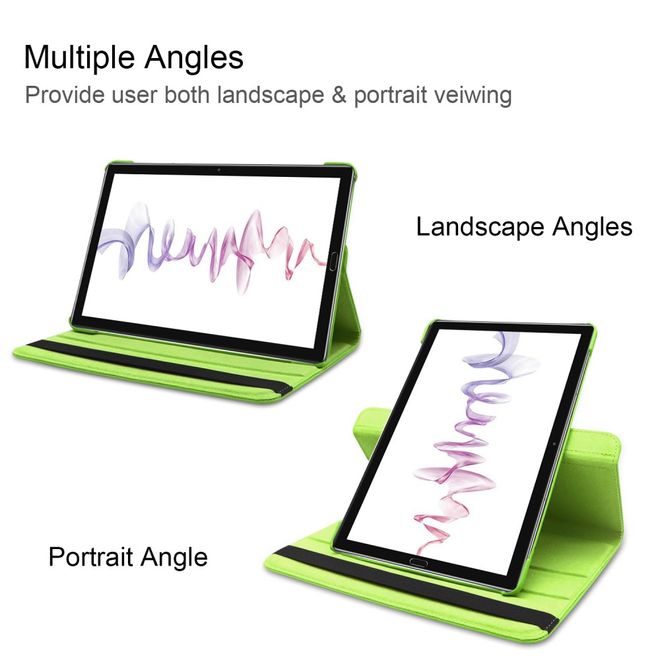 Huawei MediaPad M6 10.8 Hülle - 360° rotierbares Case aus Leder - grün