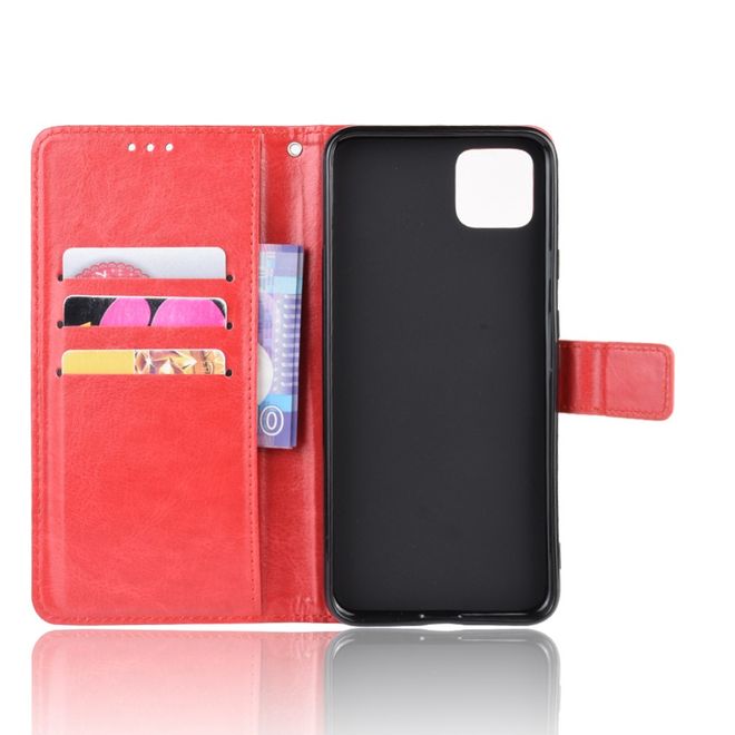 Google Pixel 4 XL Handyhülle - Crazy Horse IV Leder Bookcover Series - rot