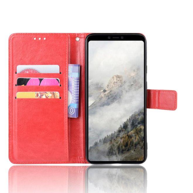 Google Pixel 4 XL Handyhülle - Crazy Horse IV Leder Bookcover Series - rot