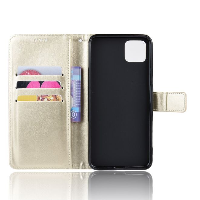 Google Pixel 4 XL Handyhülle - Crazy Horse IV Leder Bookcover Series - gold