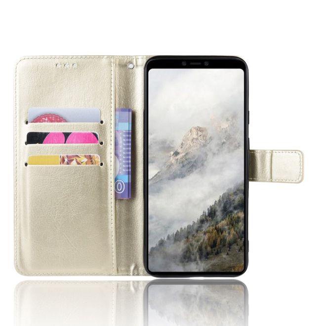 Google Pixel 4 XL Handyhülle - Crazy Horse IV Leder Bookcover Series - gold