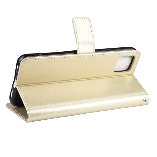 Google Pixel 4 XL Handyhülle - Crazy Horse IV Leder Bookcover Series - gold