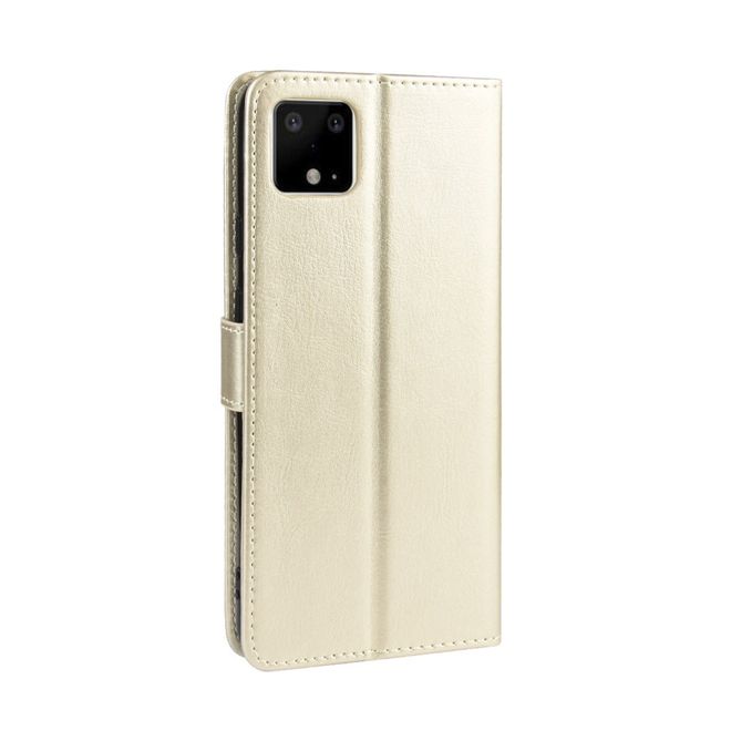 Google Pixel 4 XL Handyhülle - Crazy Horse IV Leder Bookcover Series - gold