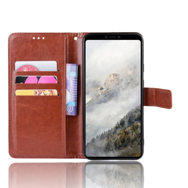 Google Pixel 4 XL Handyhülle - Crazy Horse IV Leder Bookcover Series - braun