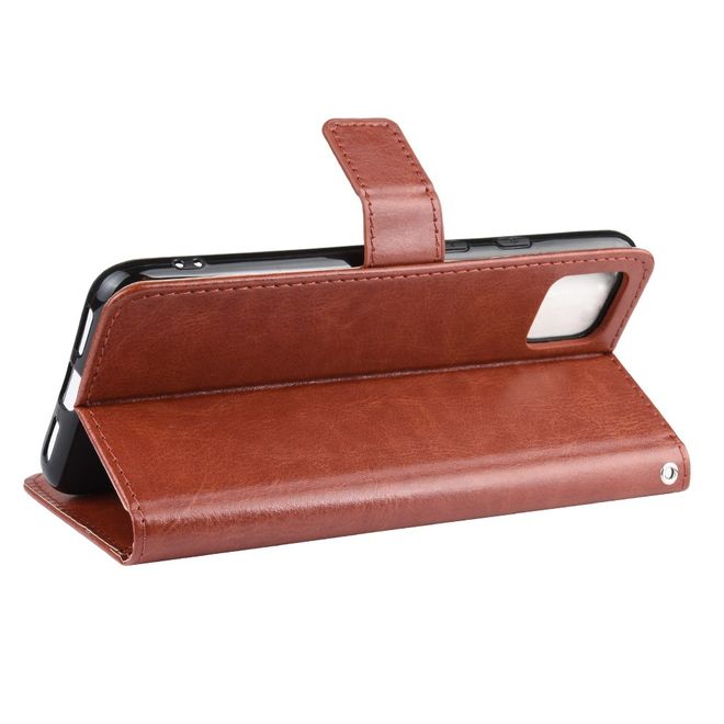 Google Pixel 4 XL Handyhülle - Crazy Horse IV Leder Bookcover Series - braun