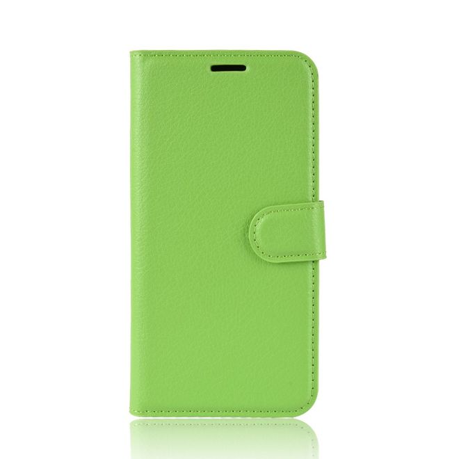 Google Pixel 4 XL Handy Hülle - Litchi Leder Bookcover Series - grün