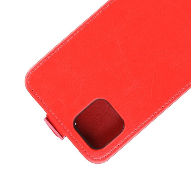 Google Pixel 4 Handyhülle - Crazy Horse Leder Flipcase - vertikal - rot