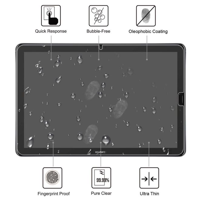 Huawei MediaPad M6 10.8 Schutzglas Displayschutz - Panzer Glas - 0.25mm dick - transparent