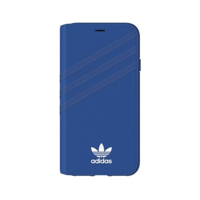 Adidas - iPhone XS / X Hülle - Suede Bookcover - blau