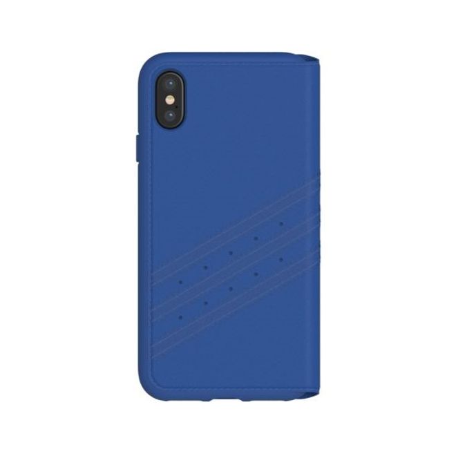 Adidas - iPhone XS / X Hülle - Suede Bookcover - blau