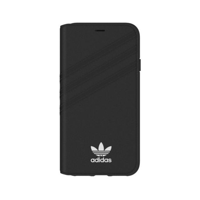 Adidas - iPhone XS / X Hülle - Suede Bookcover - schwarz