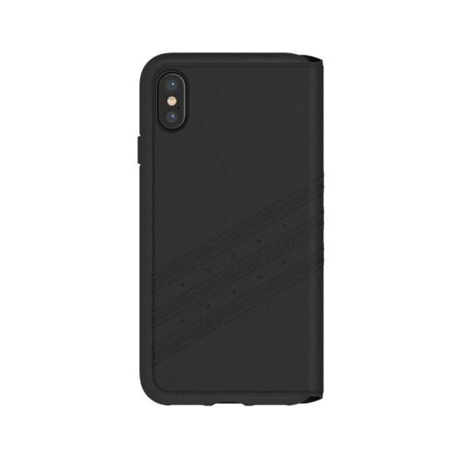 Adidas - iPhone XS / X Hülle - Suede Bookcover - schwarz