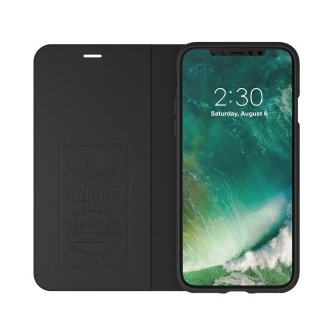 Adidas - iPhone XS / X Hülle - Suede Bookcover - schwarz