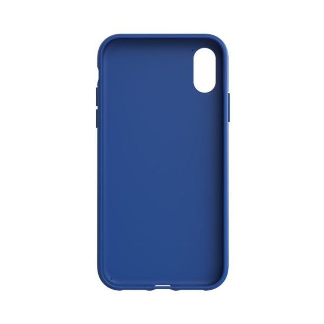 Adidas - iPhone XR Hülle - PU Backcover mit Logo und Streifen - blau/weiss