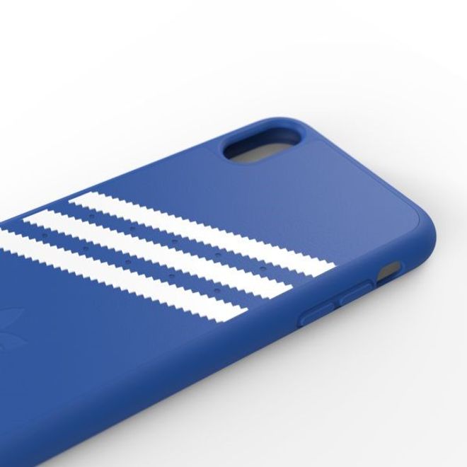 Adidas - iPhone XR Hülle - PU Backcover mit Logo und Streifen - blau/weiss